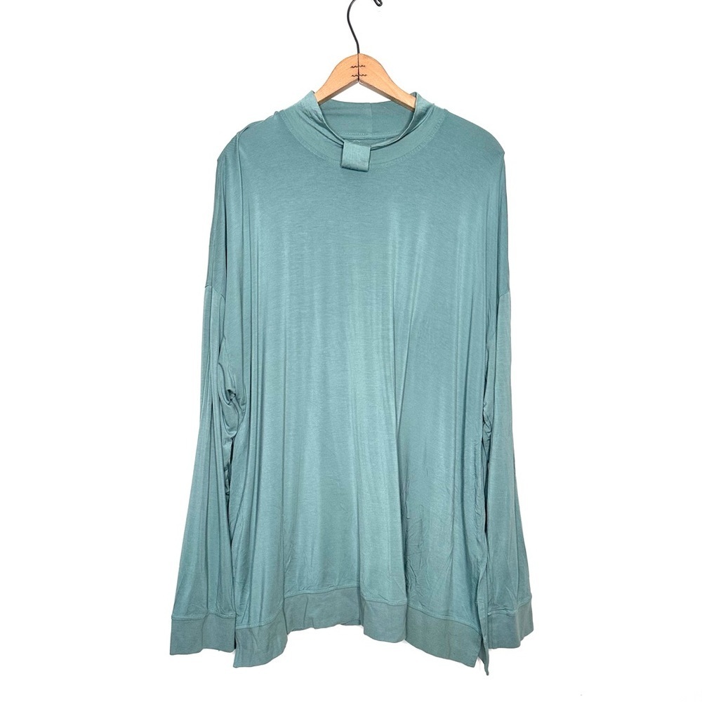Double D Ranch Bundle of 2 Green and Gray Knit Tunic Tops Long Sleeve Size 2X